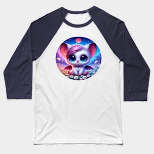 Cute Chibi Bat Girl Baseball T-Shirt